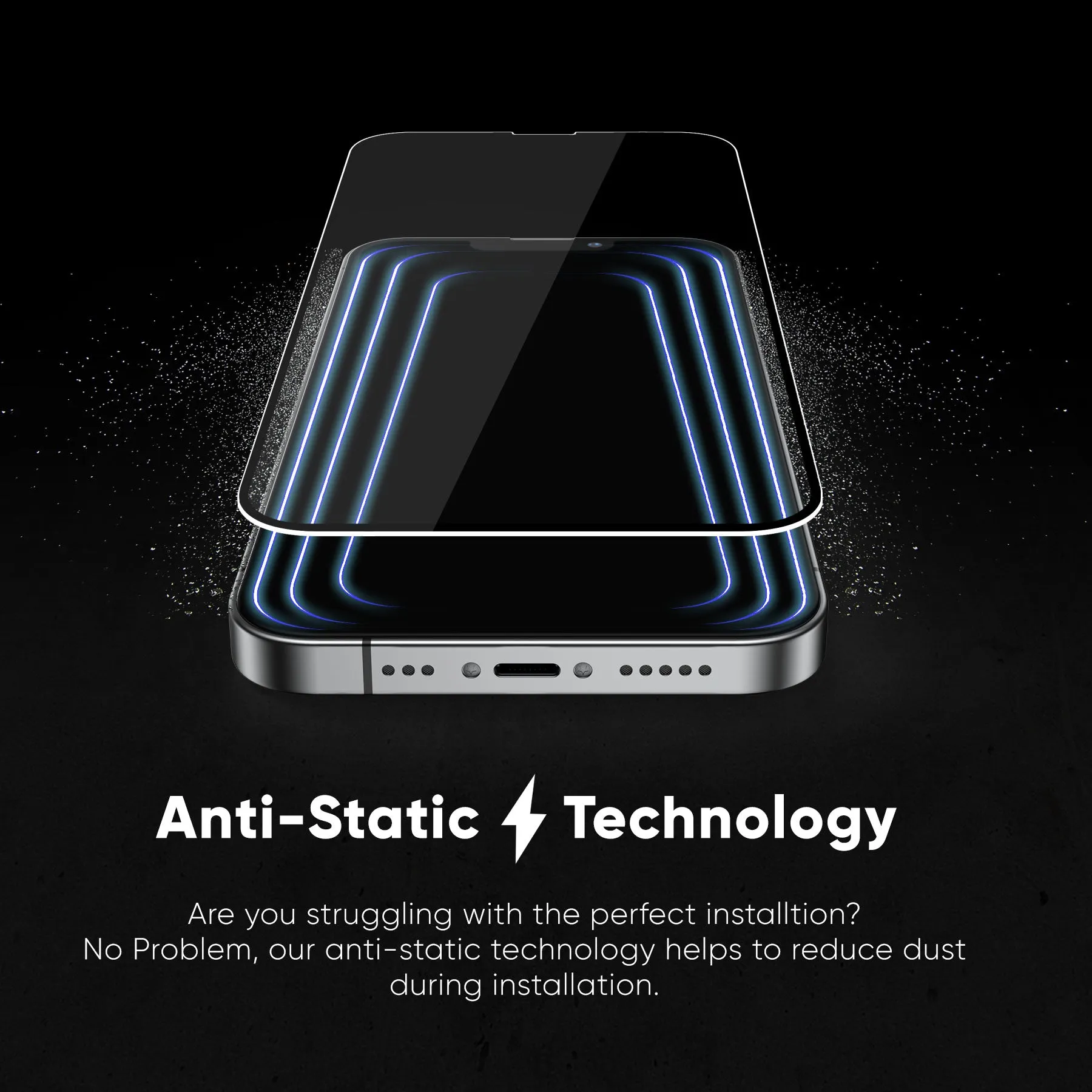 NanoArmour iPhone 13 Pro Screen Protector Antimicrobial Anti-Dust Edge-to-Edge Blue Light Blocker