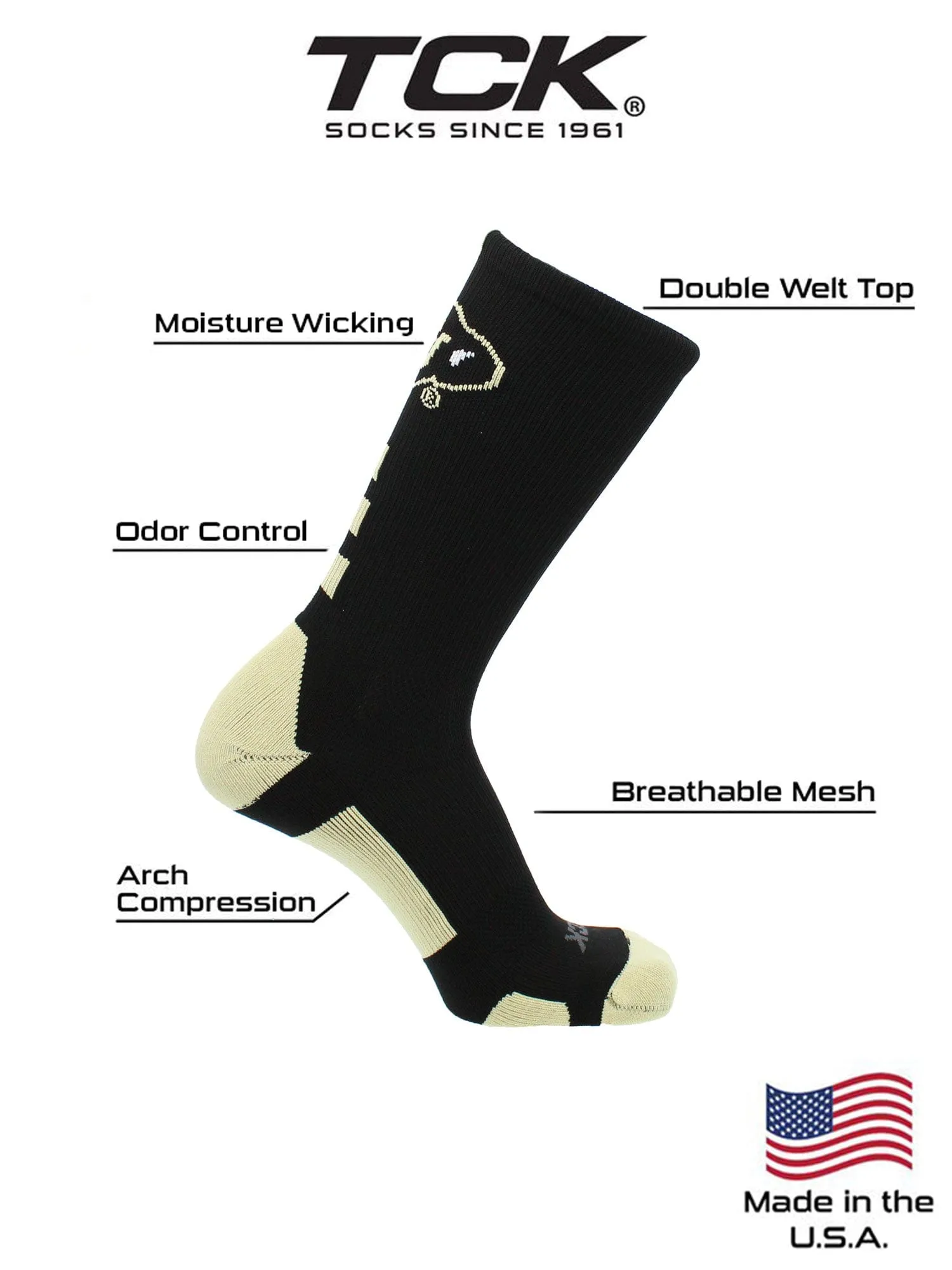 NCAA Colorado Buffs Socks Baseline Crew