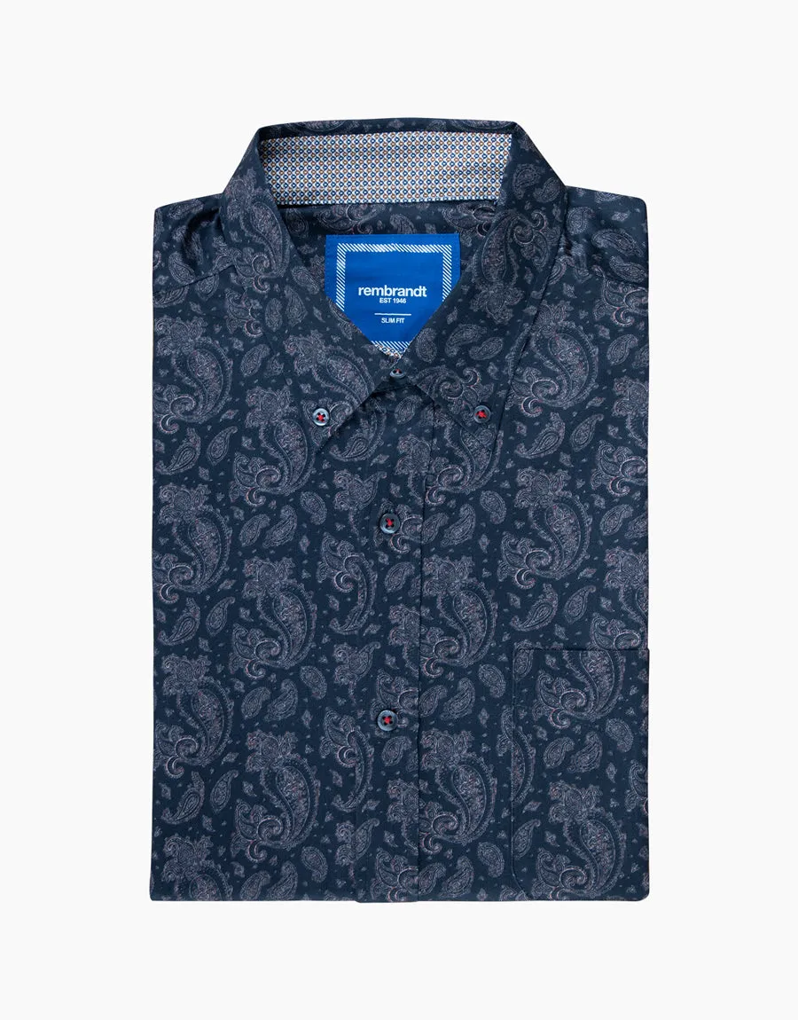 Ohope Black Paisley Shirt