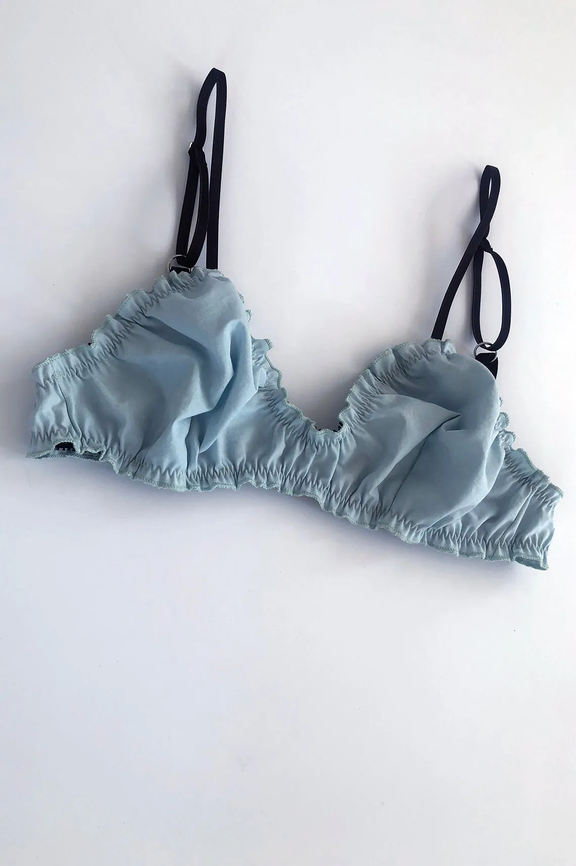 Oleander Bralette in Upcycled Vintage Solid Blue