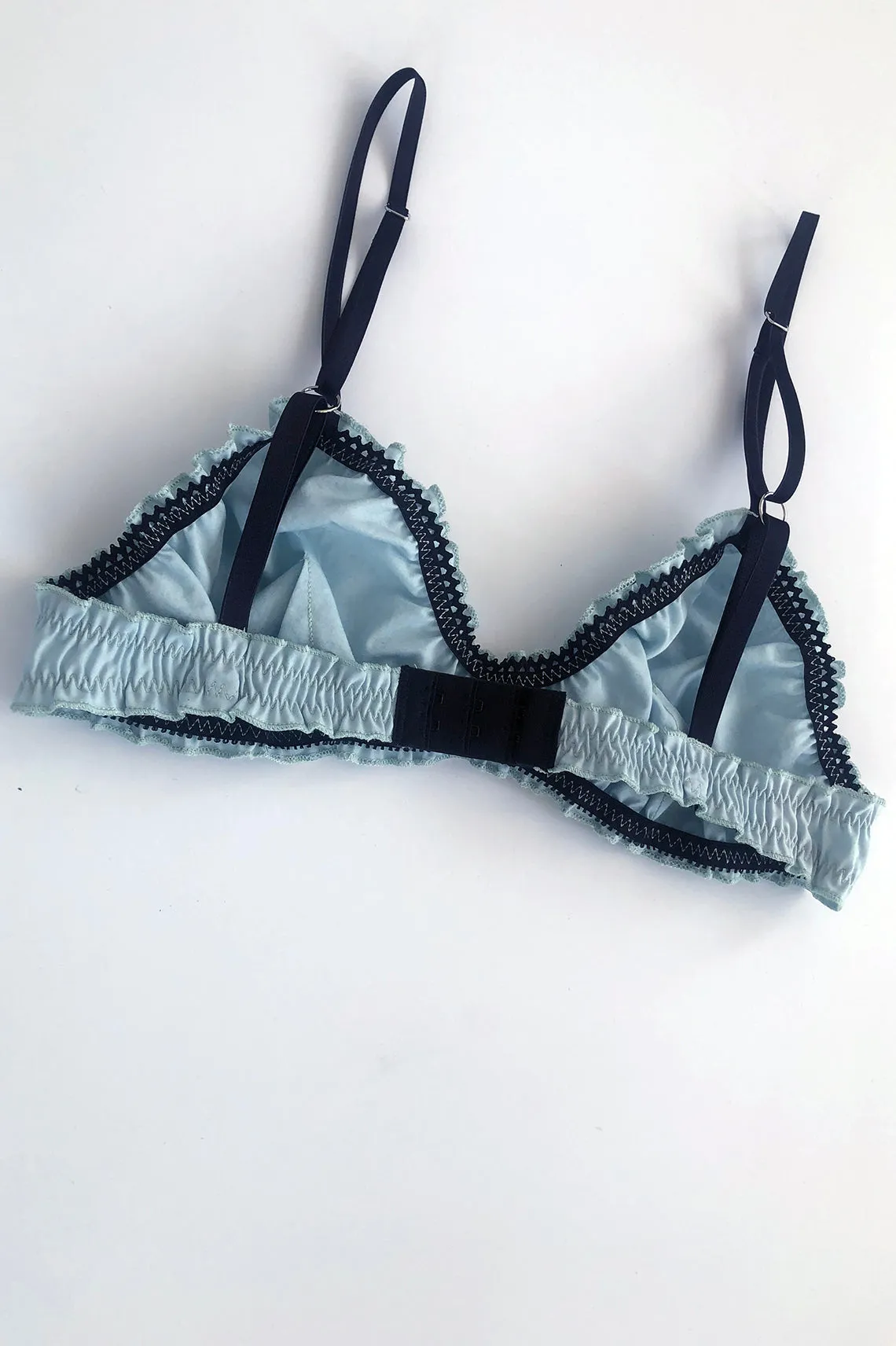 Oleander Bralette in Upcycled Vintage Solid Blue