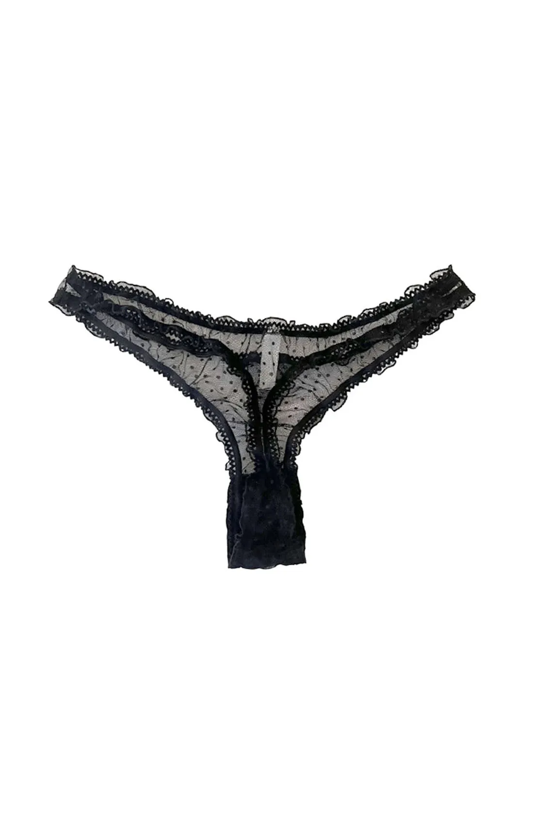 Oleander Thong in Sheer Swiss Dot Mesh