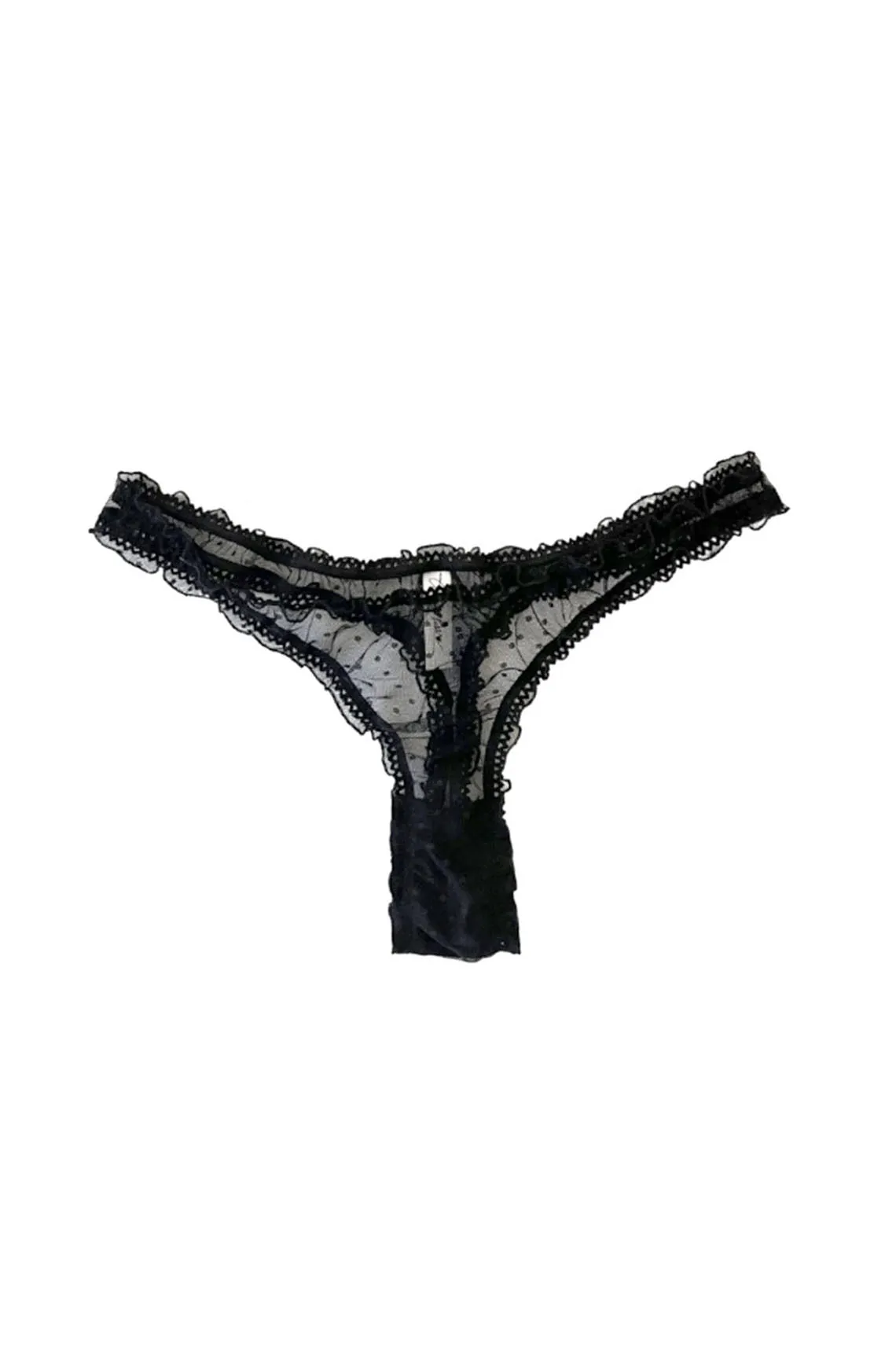 Oleander Thong in Sheer Swiss Dot Mesh