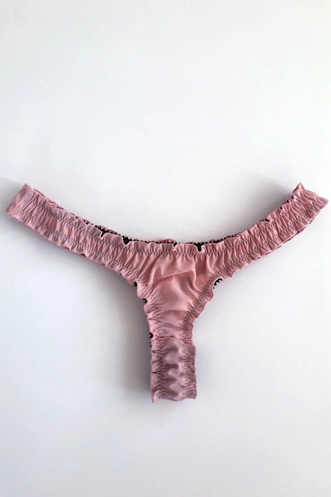 Oleander Thong in Upcycled Vintage Solid Pink