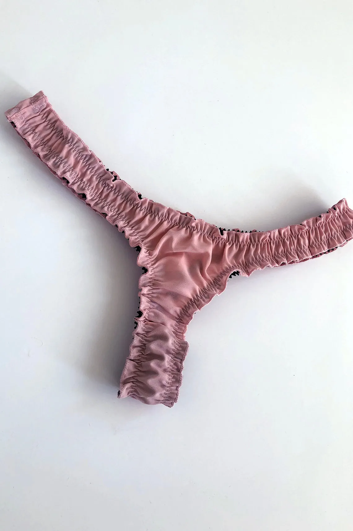 Oleander Thong in Upcycled Vintage Solid Pink