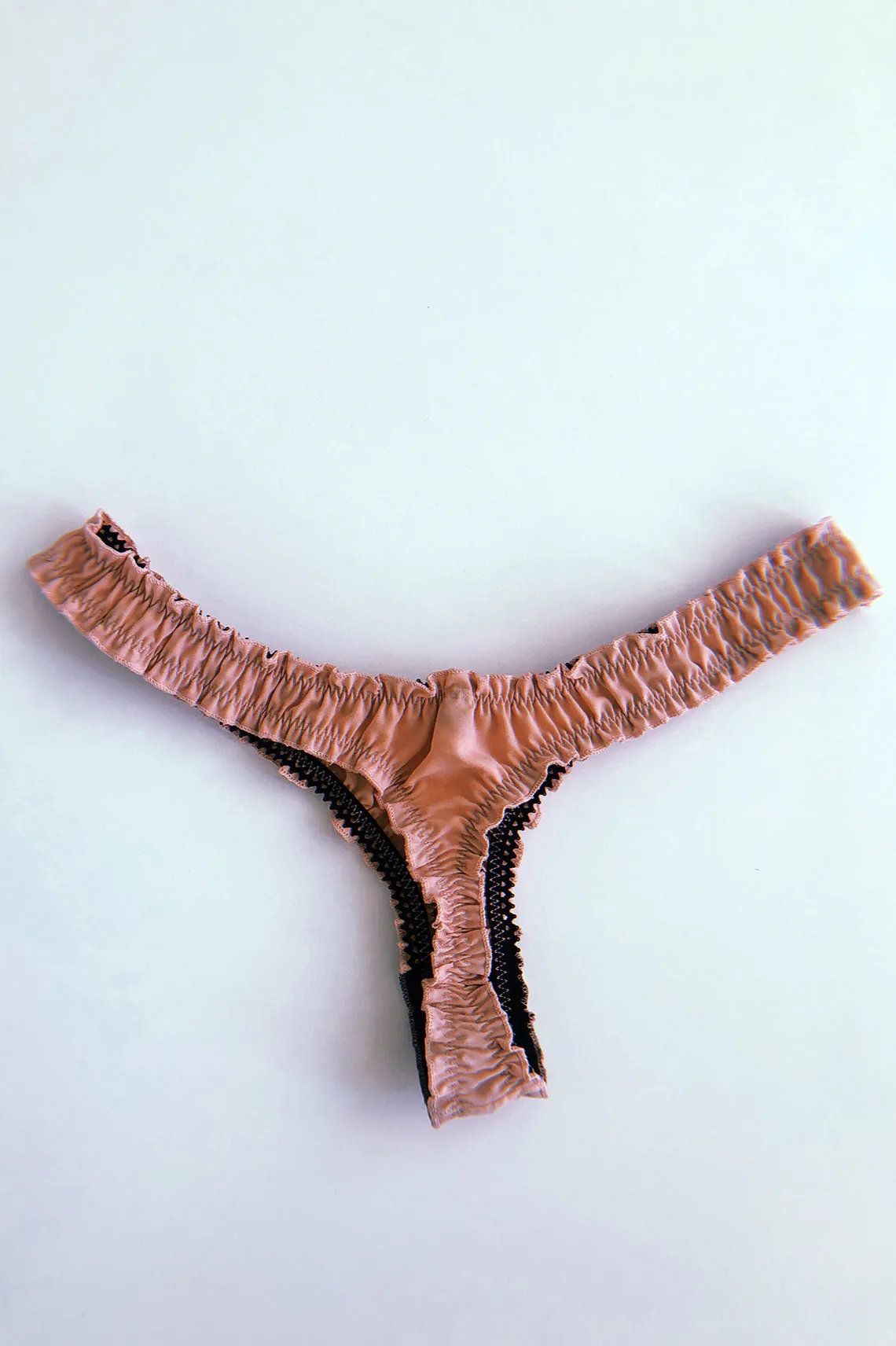 Oleander Thong in Upcycled Vintage Solid Pink