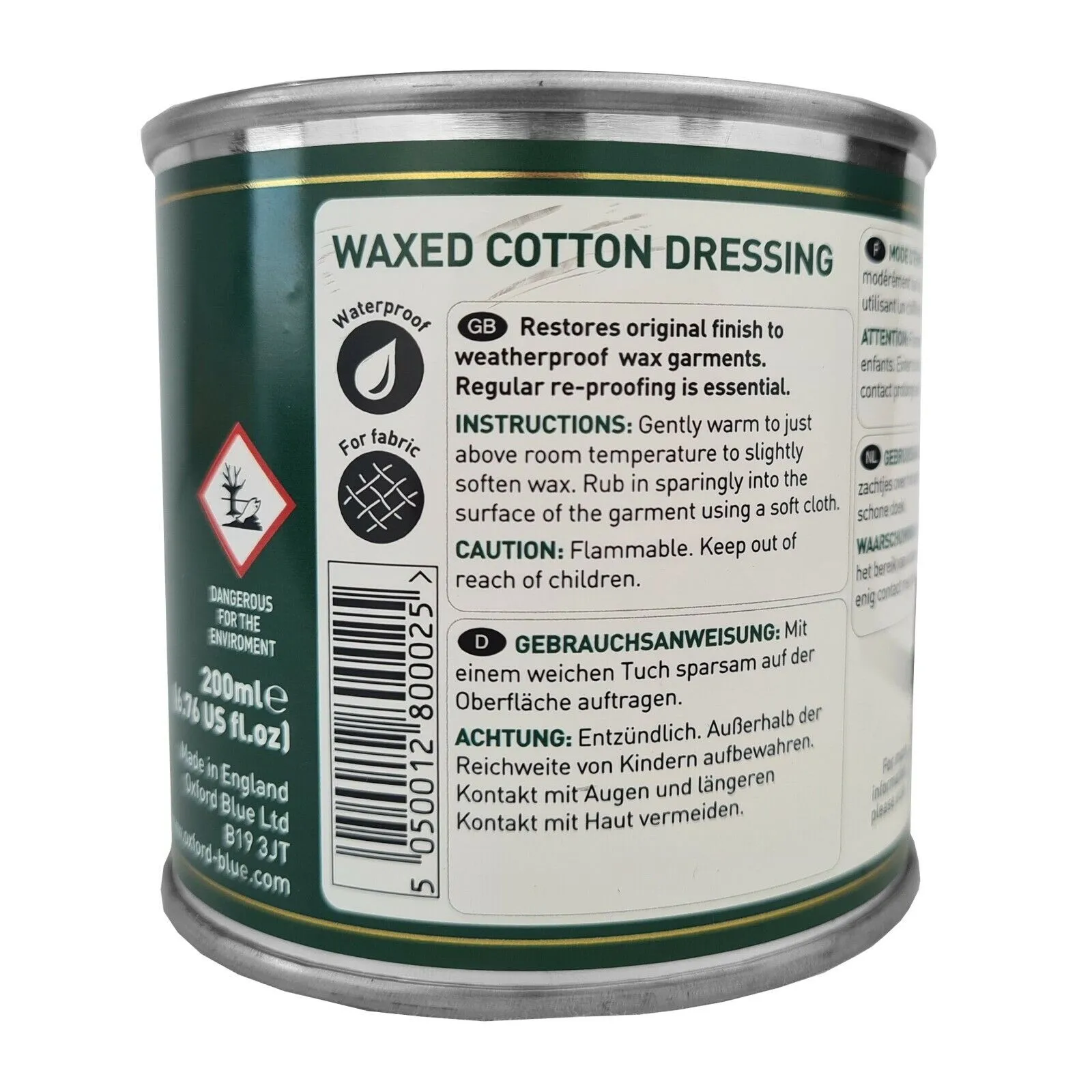 Oxford Blue Wax Dressing Re Waxing Tin 200ml