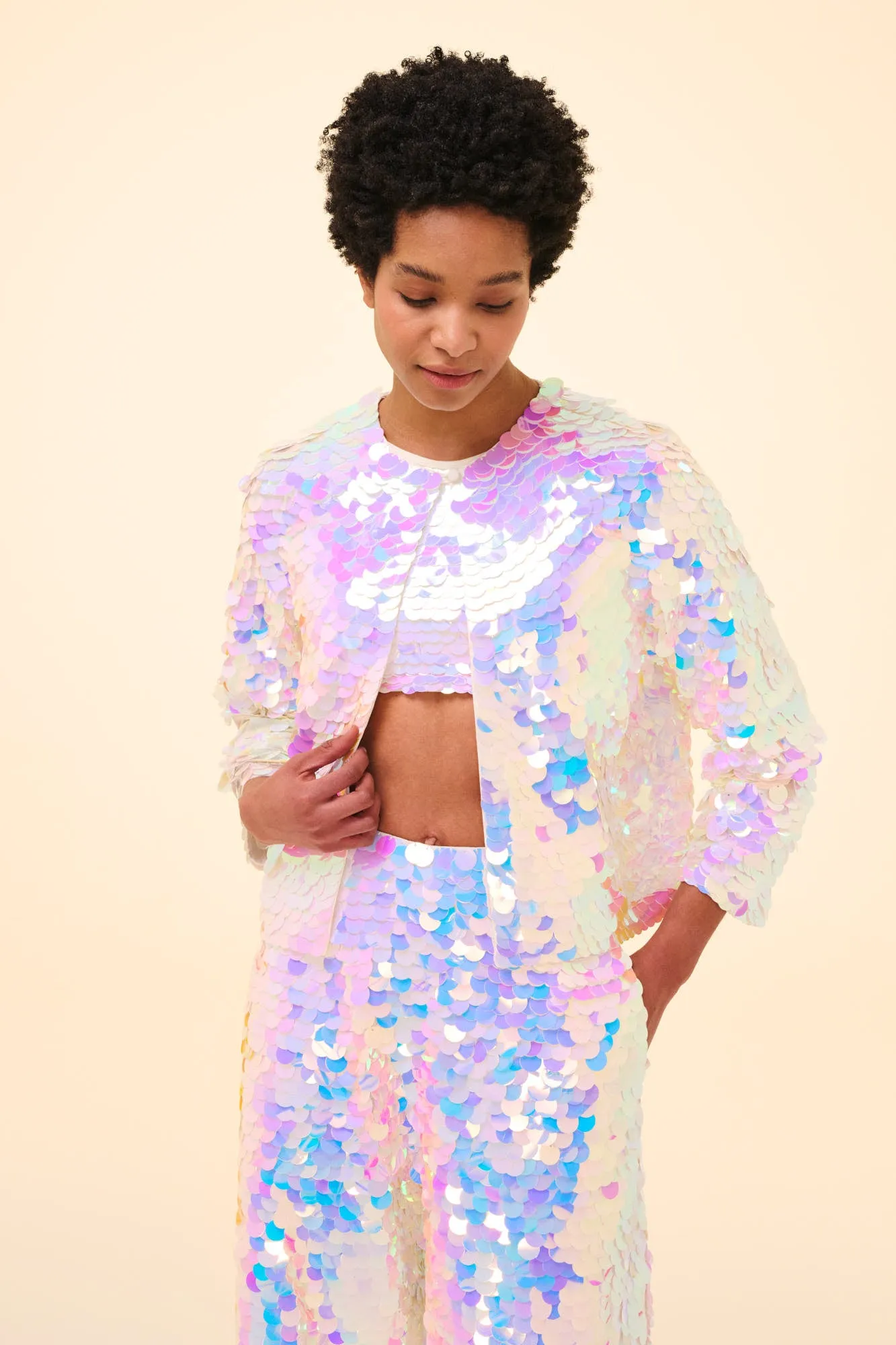 PENNY SEQUIN JACKET - OPAL