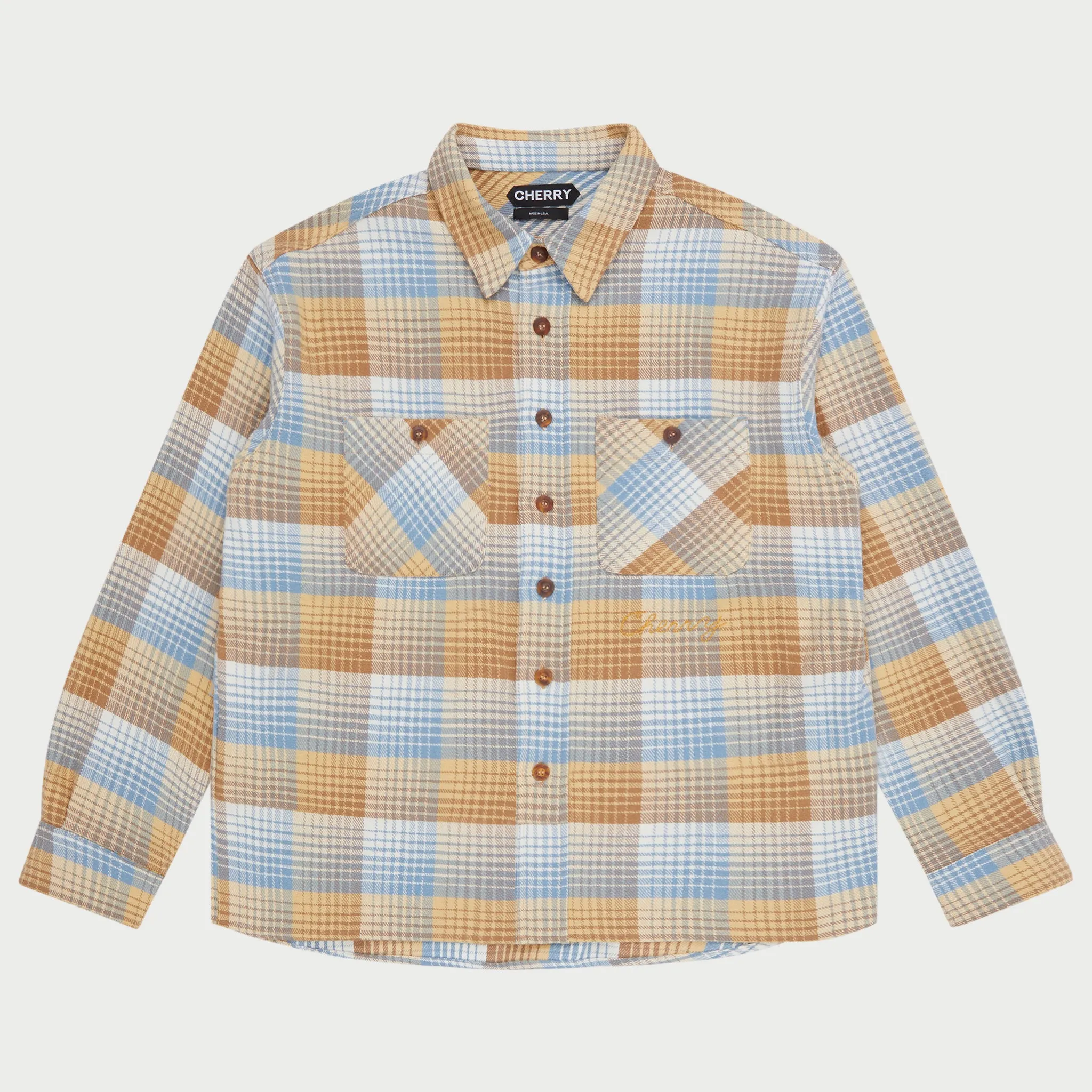 Plaid Overshirt (Beige)