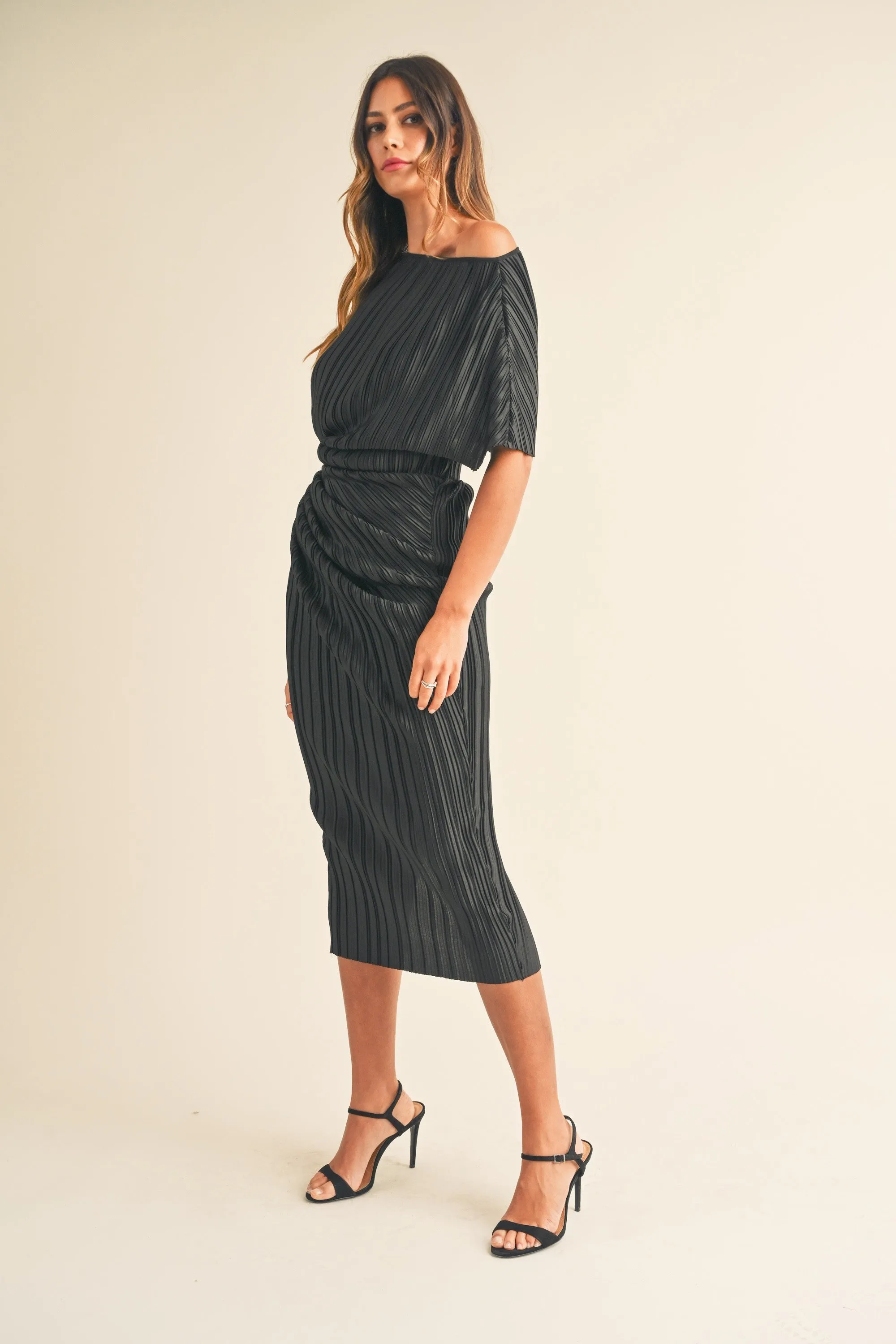 Pleated Midi Dress