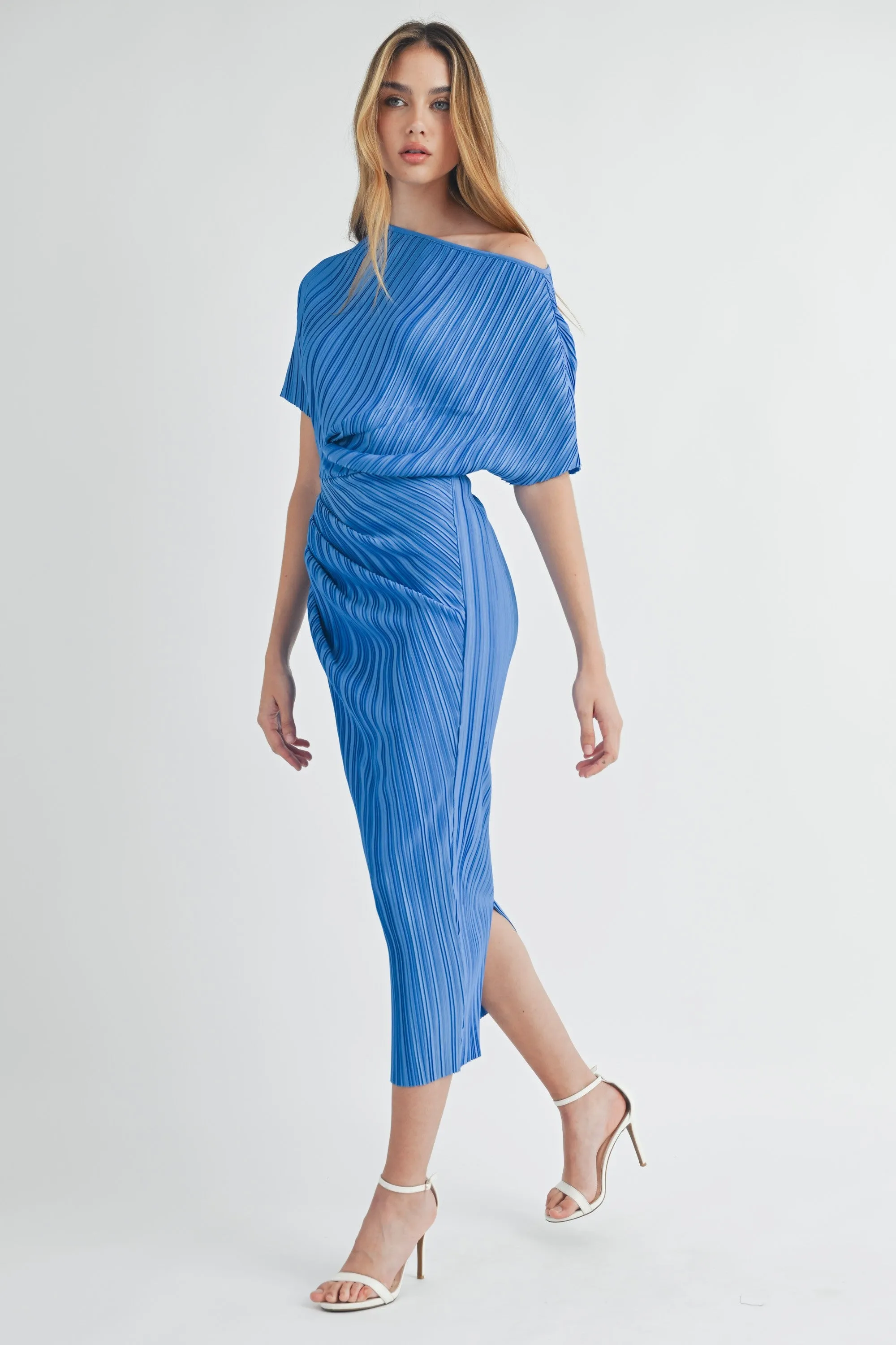 Pleated Midi Dress