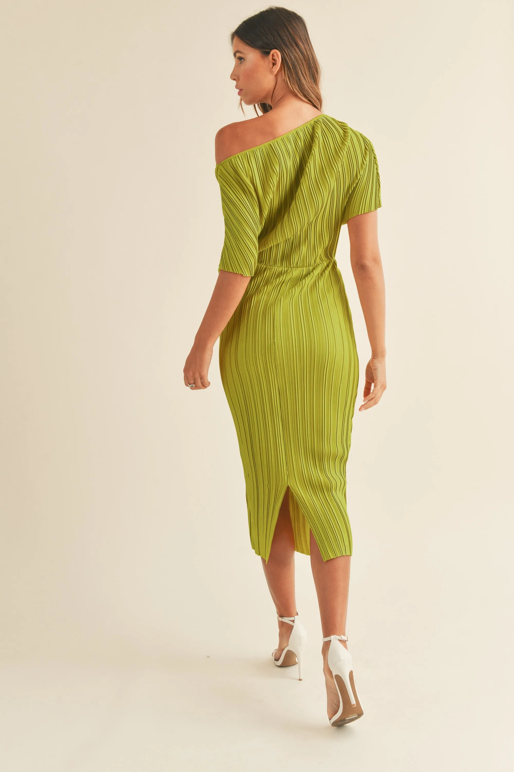 Pleated Midi Dress