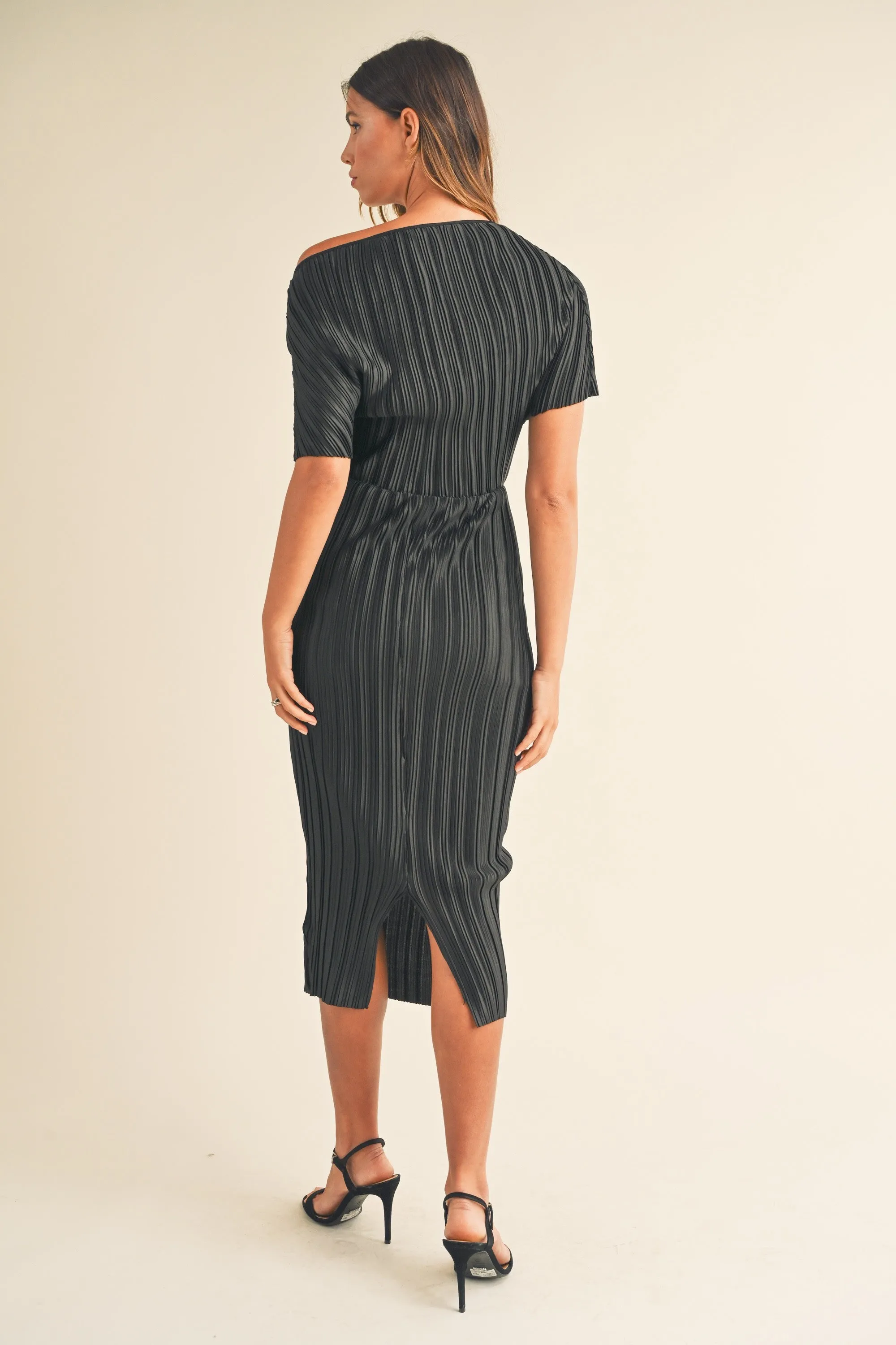 Pleated Midi Dress