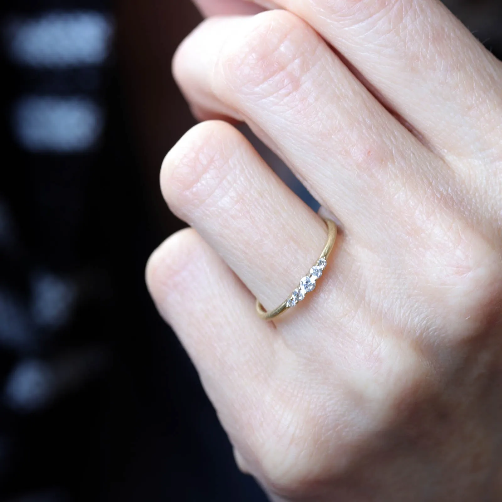 Prong-set Five Stone Stacking Ring •