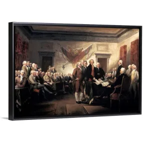 "1776 Signing Declaration Of Independence, Independence Hall, Philadelphia, PA" Black Float Frame Canvas Art