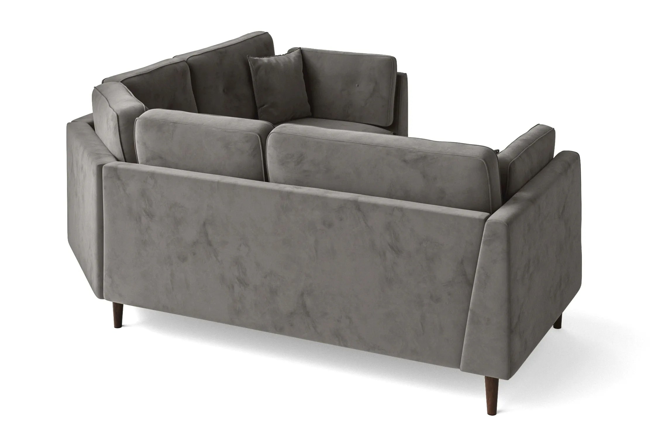 Ragusa 3 Seater Corner Sofa Grey Velvet