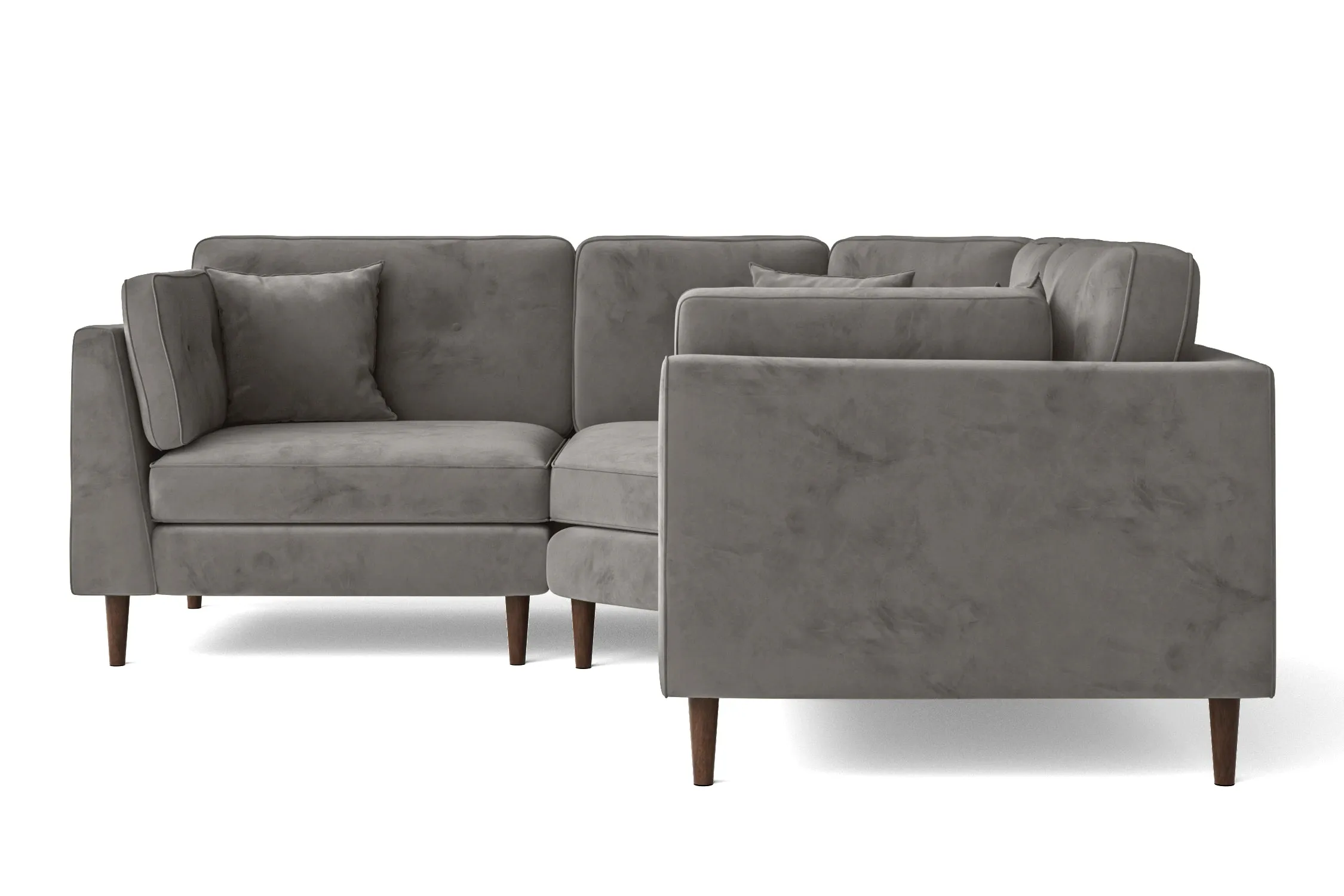 Ragusa 3 Seater Corner Sofa Grey Velvet