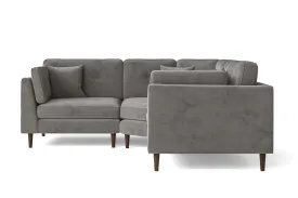 Ragusa 3 Seater Corner Sofa Grey Velvet