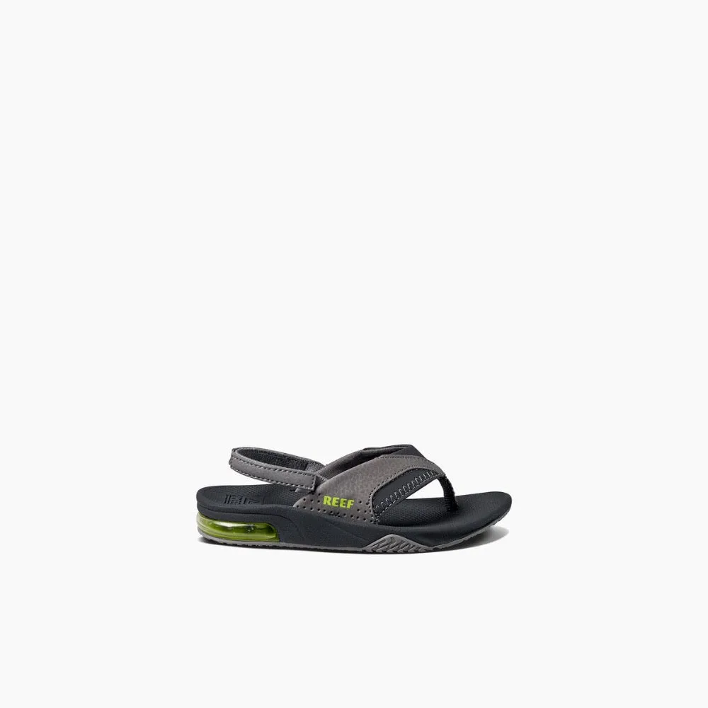 Reef Boys Fanning Flip Flop w/ Backstrap Grey / Volt