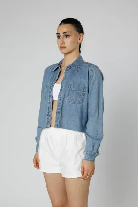 Rework Chambray Waist Crop - XS