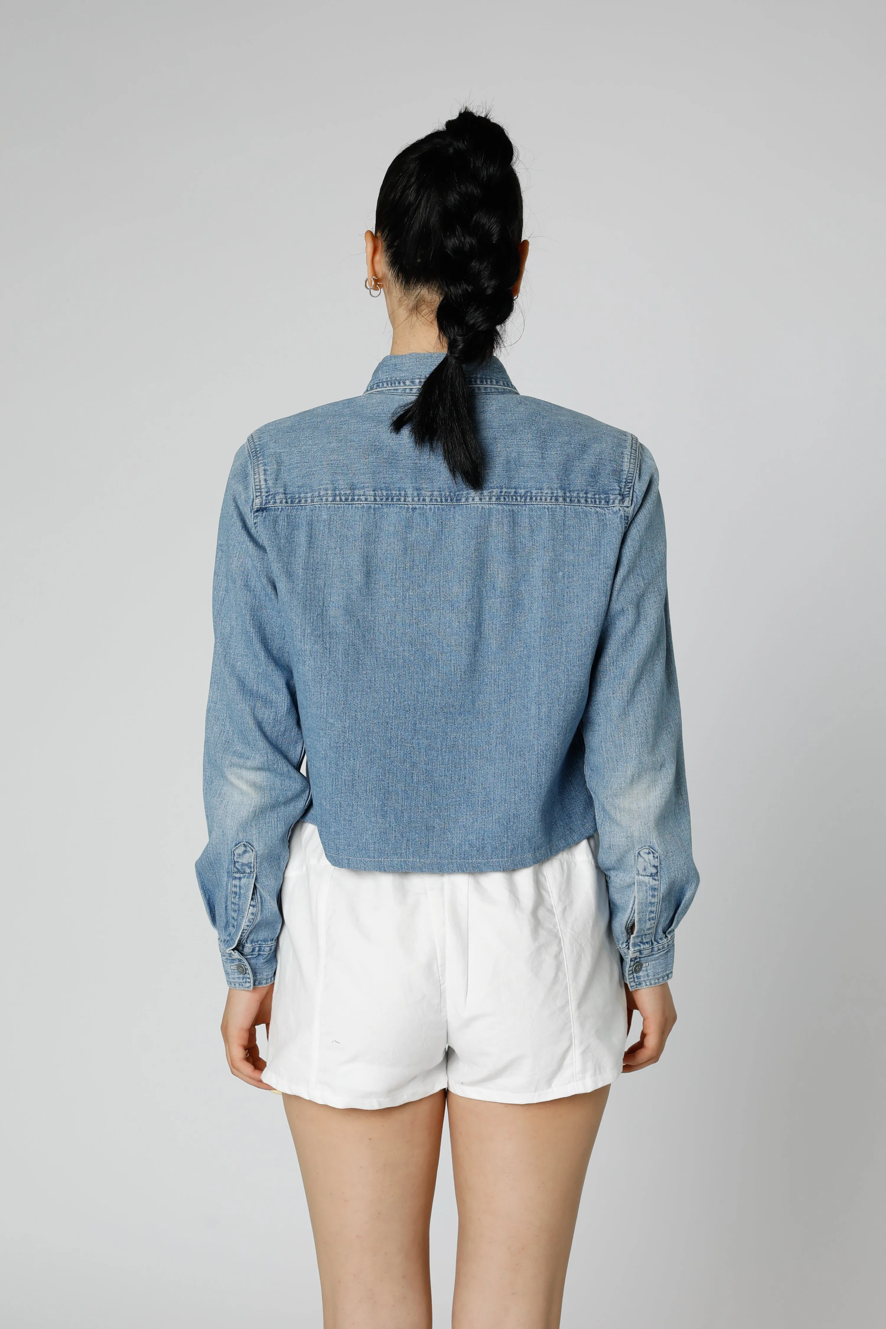 Rework Chambray Waist Crop - XS