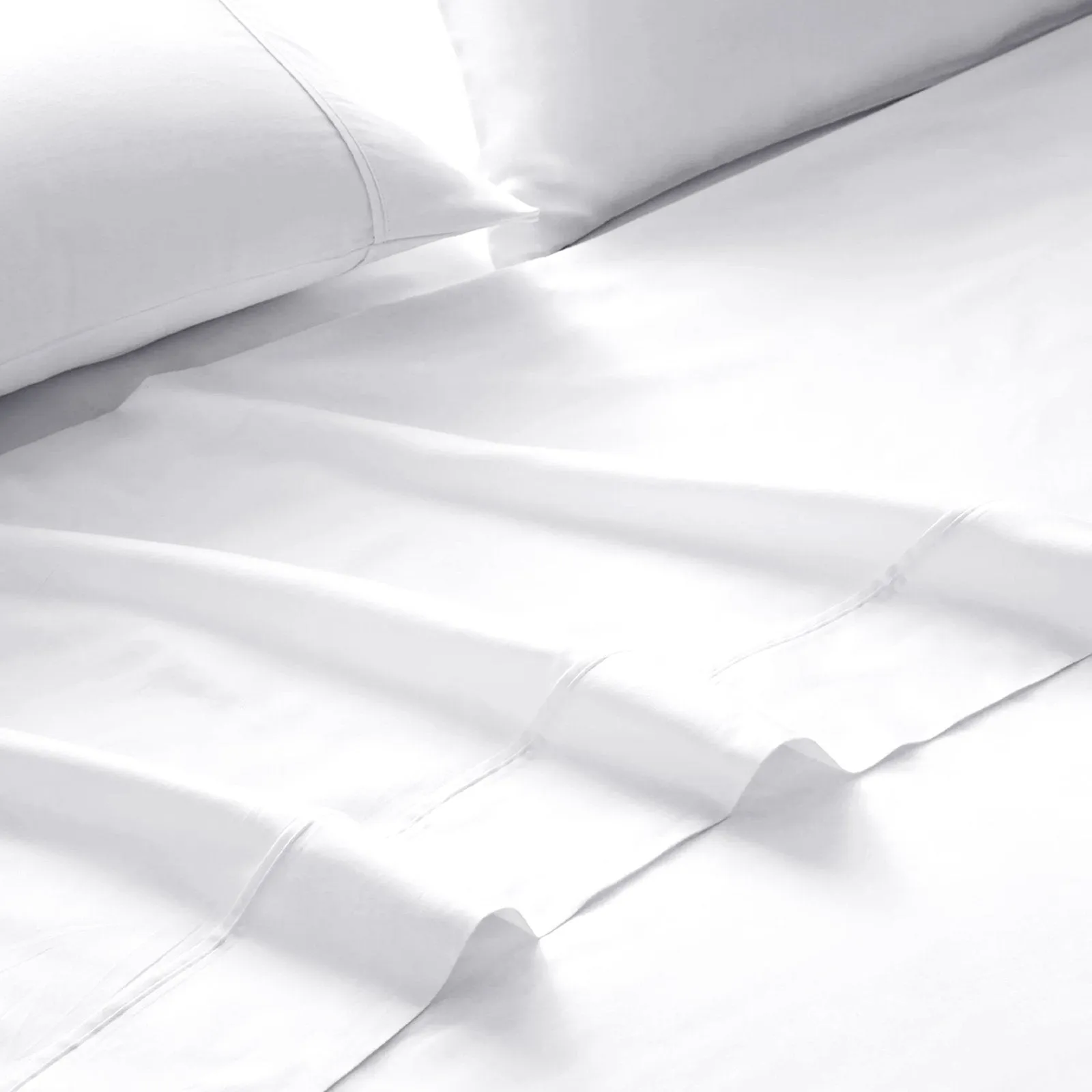 Royal Comfort 4 Piece 1500TC Sheet Set And Goose Feather Down Pillows 2 Pack Set Double White