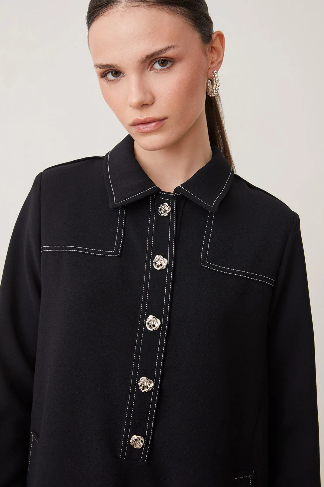 Suncoo Black Denim Dress