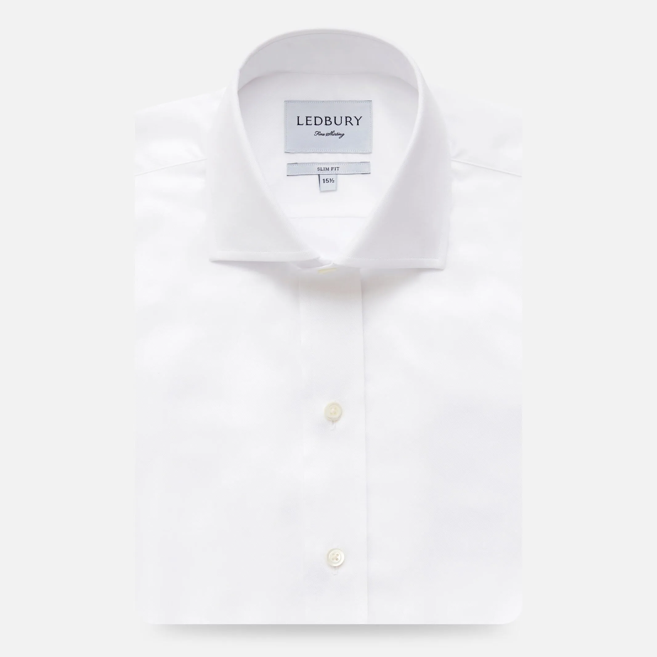 The White Fine Twill Spread Dress Shirt