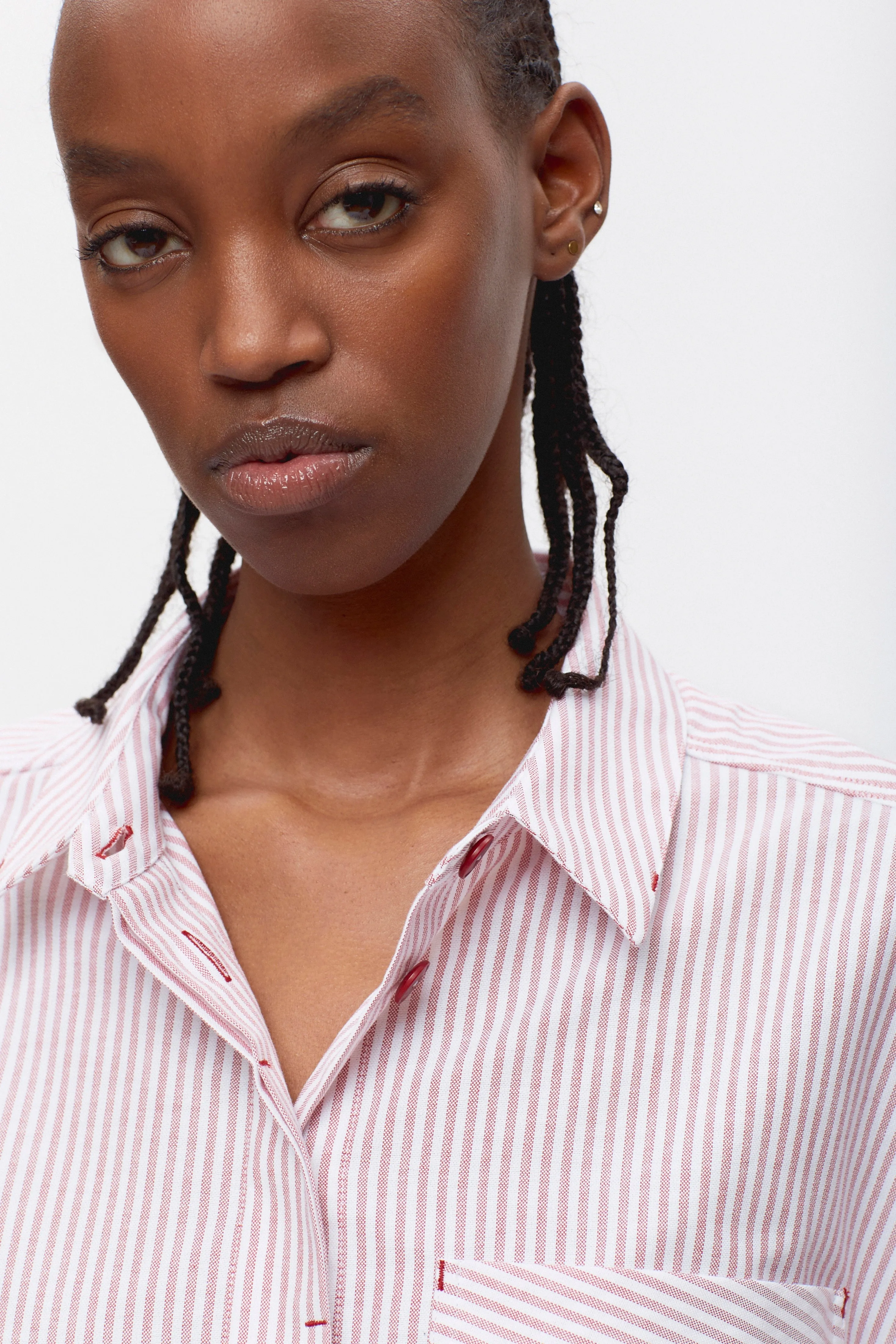 Women's Zeina Shirt in Rosewood Stripe