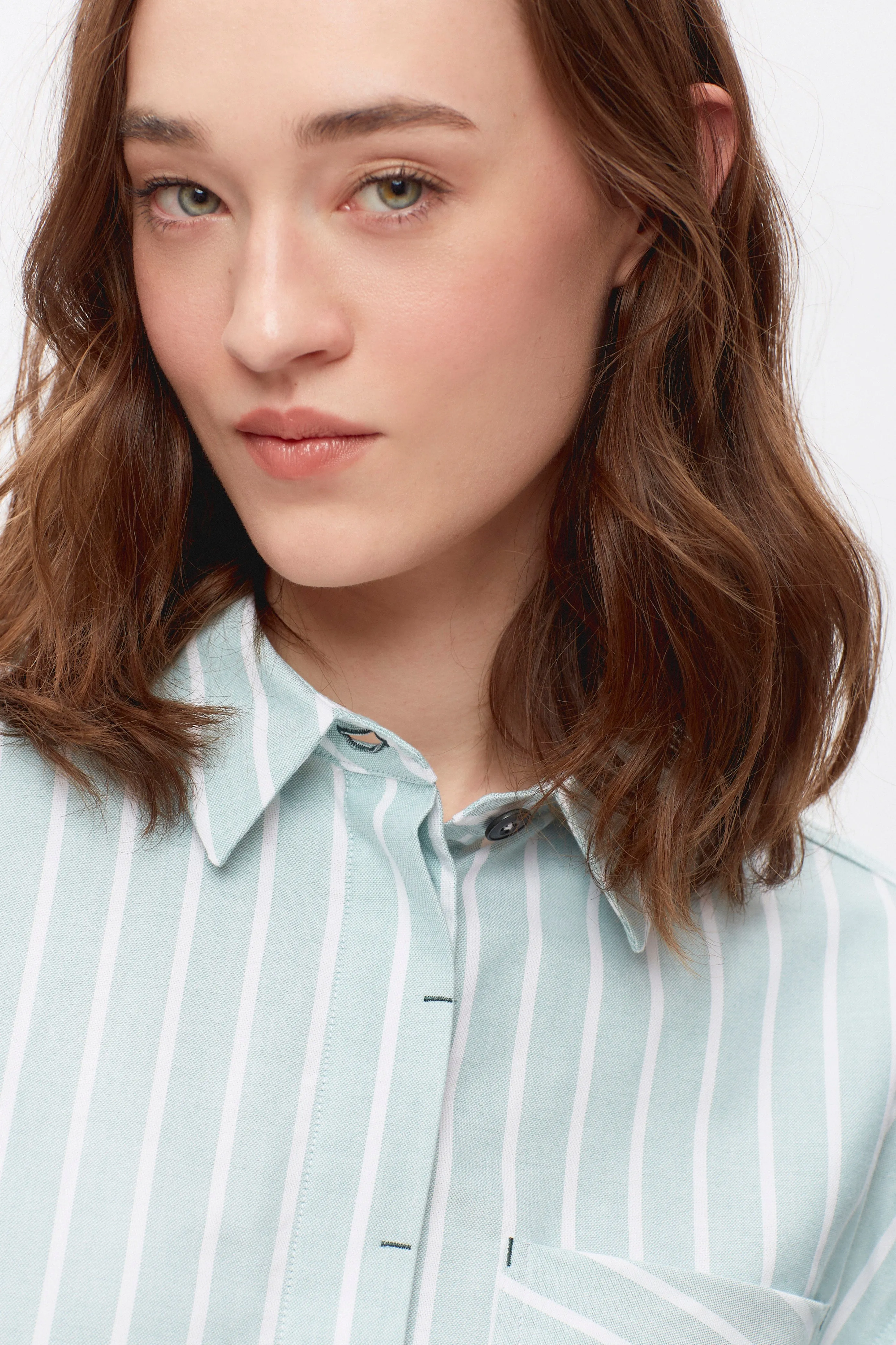 Women's Zeina Shirt in Silver Pine Stripe